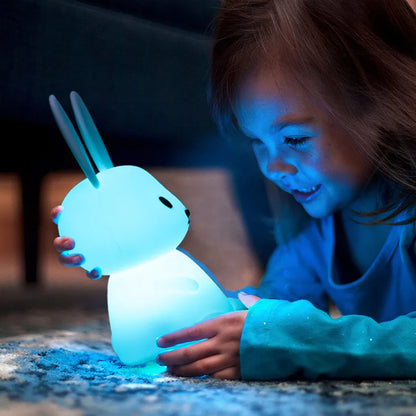 7 color integrated night light, rabbit shape, rechargeable integrated timer