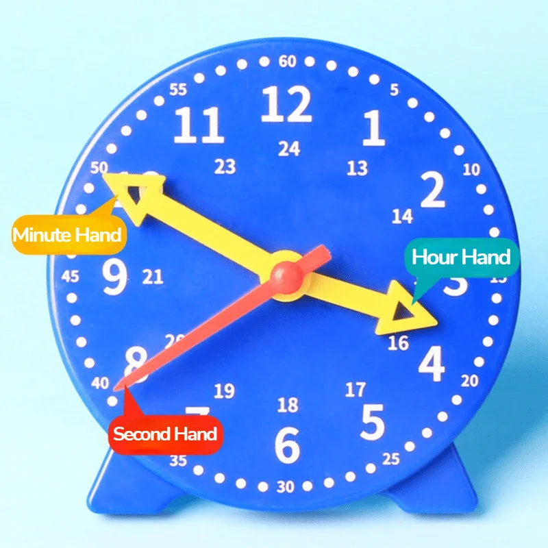 Learn the time with Montessori Clock, educational toys, hours, minutes, seconds