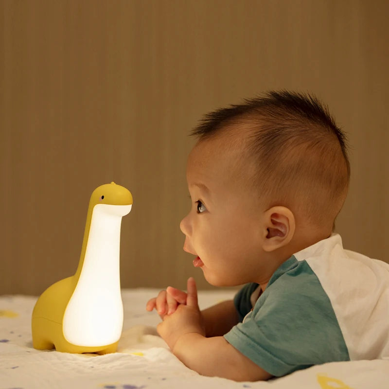 USB rechargeable LED night light, variable intensity, dinosaur shape