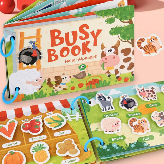 Educational book for children with sticker (letter or number)