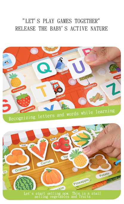 Educational book for children with sticker (letter or number)