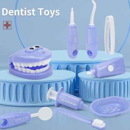 9pcs Plastic Simulation Dentist Playset Medical Kit