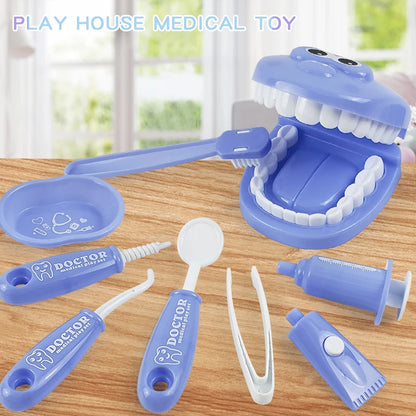 9pcs Plastic Simulation Dentist Playset Medical Kit