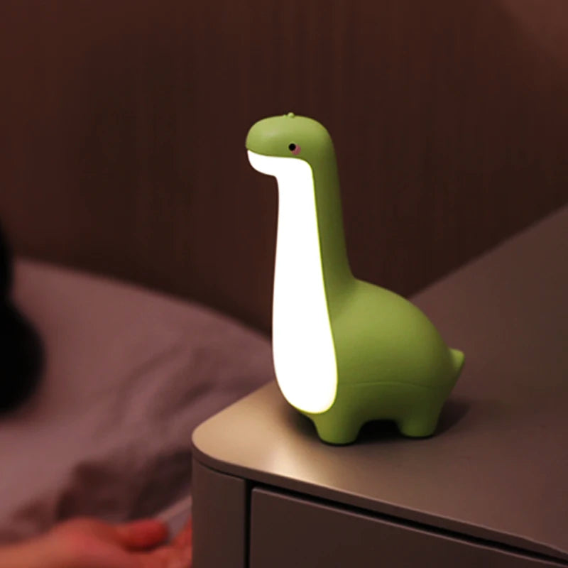 USB rechargeable LED night light, variable intensity, dinosaur shape