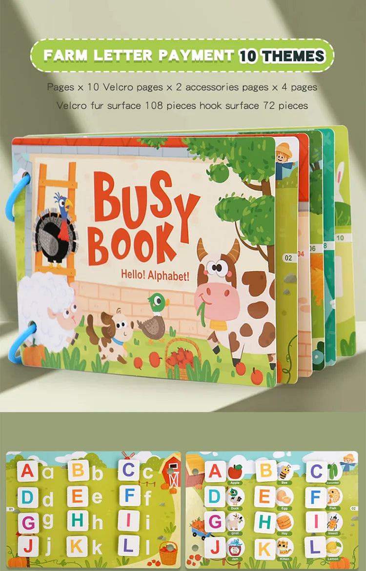 Educational book for children with sticker (letter or number)