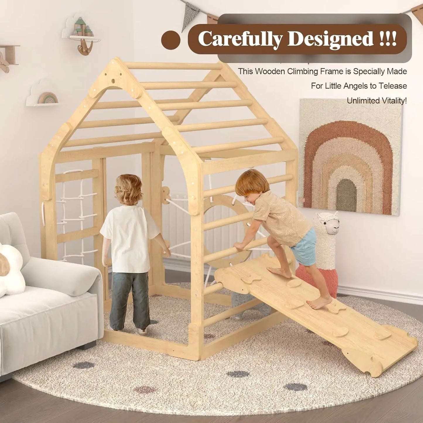 5 in 1 Montessori climbing playhouse for children