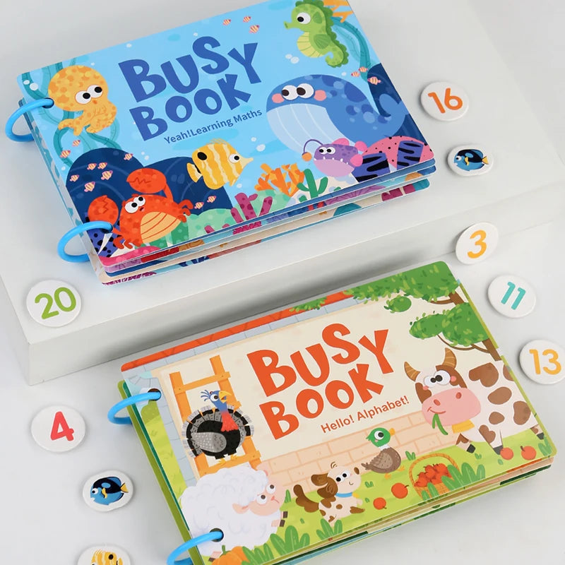 Educational book for children with sticker (letter or number)