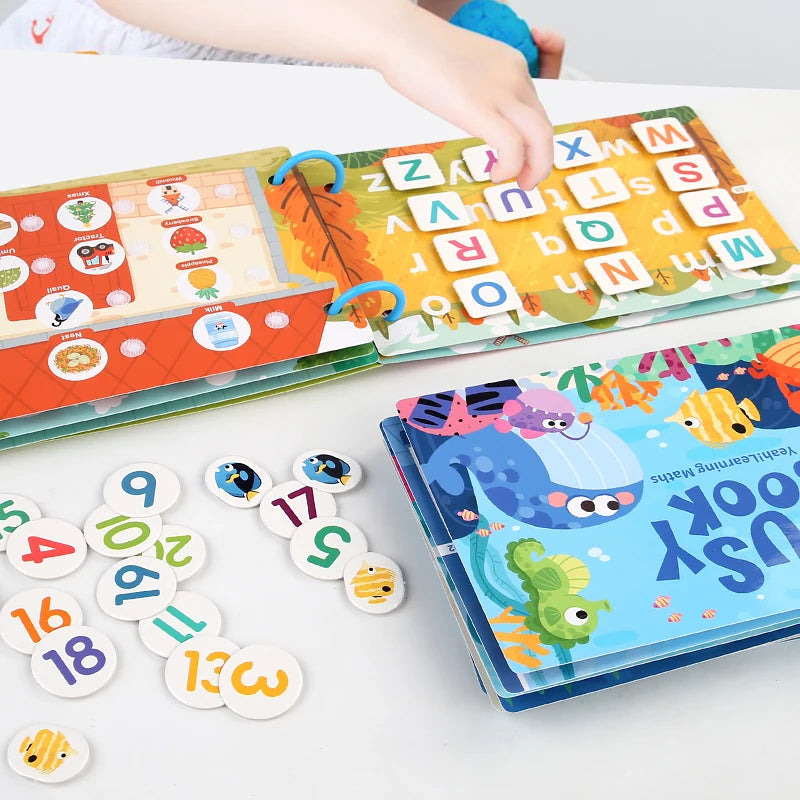 Educational book for children with sticker (letter or number)