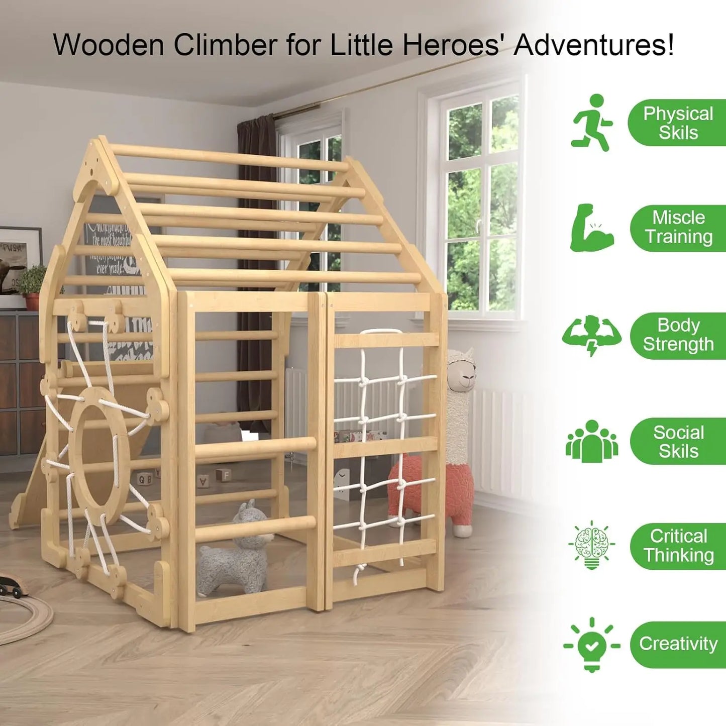 5 in 1 Montessori climbing playhouse for children