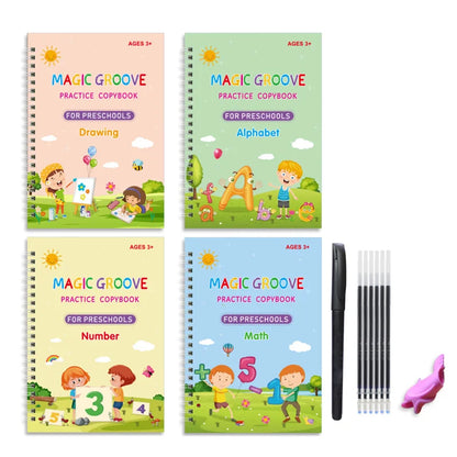 Magic groove writing notebook with pen